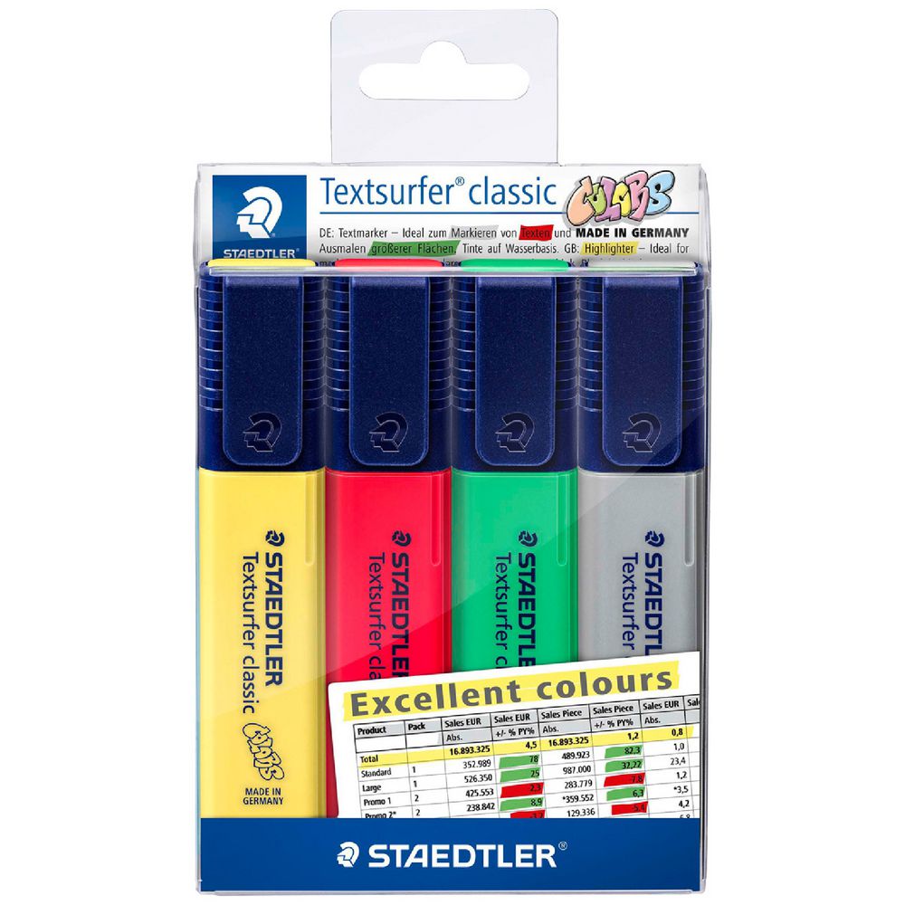 HIGHLIGHTERS STAEDTLER TEXTSURFER CLASSIC EXCELLENT COLOURS WLT4