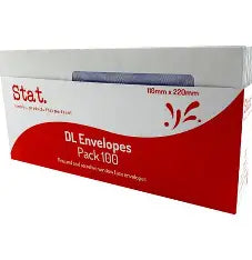 Envelope Stat DL W/Face PEEL/SEAL PK100